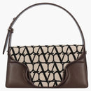 Valentino Le Grand Deuxième Logo Plaque Shoulder Bag Beige/Brown