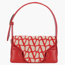 Valentino Le Grand Deuxième Logo Plaque Shoulder Bag Beige/Red