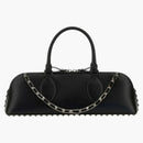 Valentino Leather Rockstud East-West Handbag Black