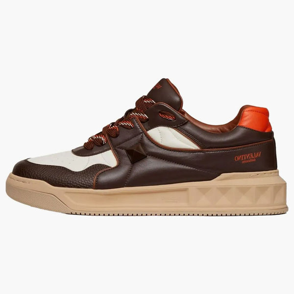 Valentino One Stud Low-Top hnědá bílá