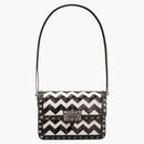 Valentino Rockstud23 Foldover Top Shoulder Bag Black/white