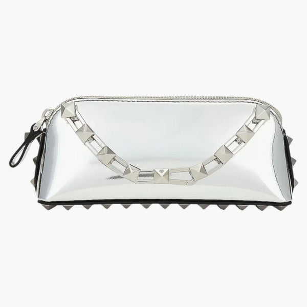 Valentino Rockstud Mini ramenní taška stříbro