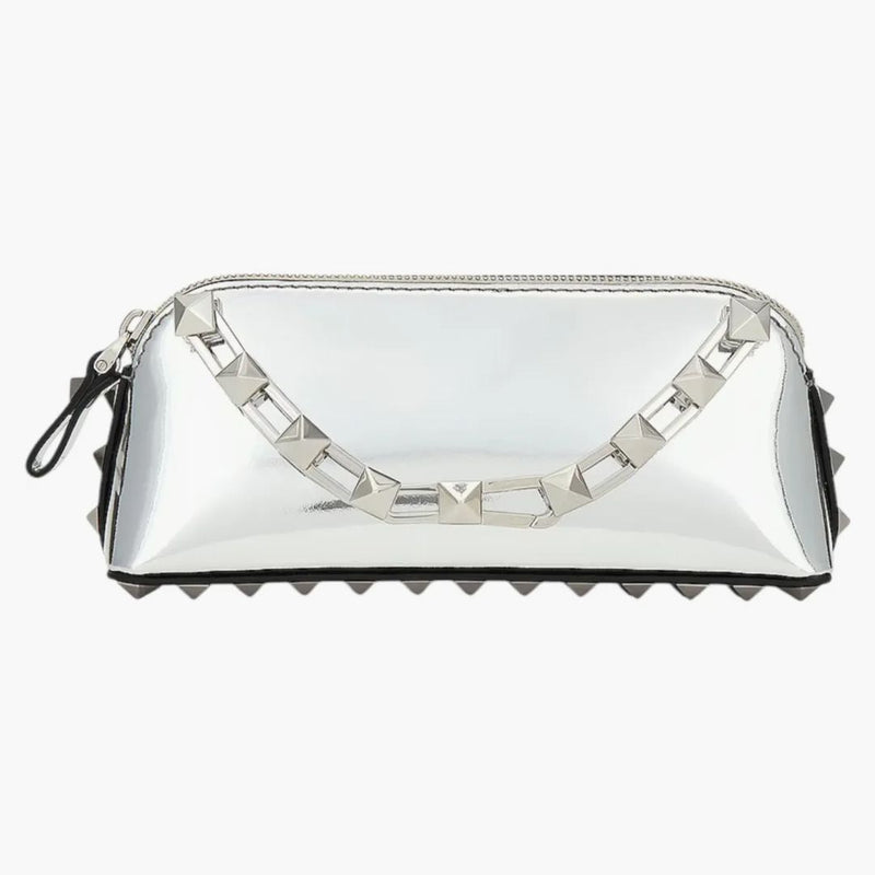 Valentino Rockstud Mini ramenní taška stříbro
