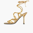 Valentino Rockstud Net Lace-Up Sandals Gold (Women's)