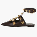 Valentino Roman Stud Ballerina Flats Dark Brown (Women's)