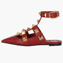 Valentino Roman Stud Ballerina Flats Red (Dámské)