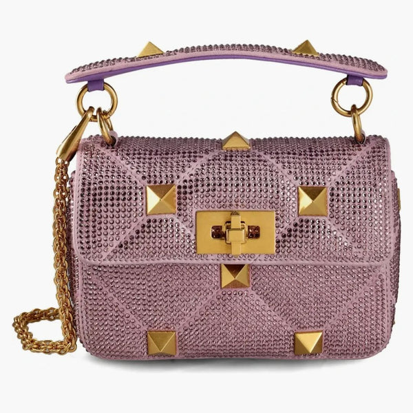 Valentino Roman Stud řetězový střední ramenní taška na rameni