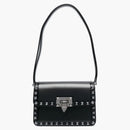 Valentino Small Rockstud Leather Shoulder Shoulder Bag Black
