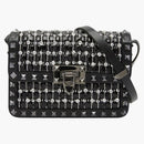 Valentino Small Rockstud Rhinestone Spalla Nera