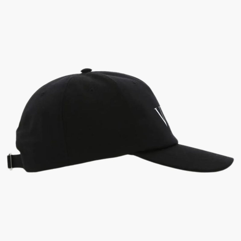 Valentino Vltn Logo Cotton Baseball Cap Black/white