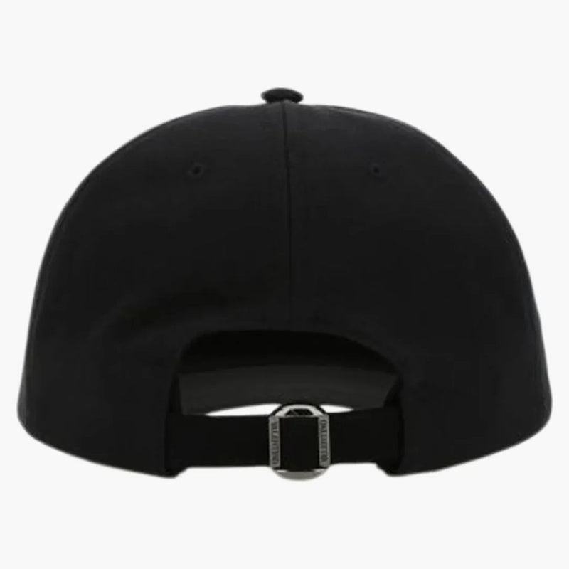 Valentino Vltn Logo Cotton Baseball Cap Black/white