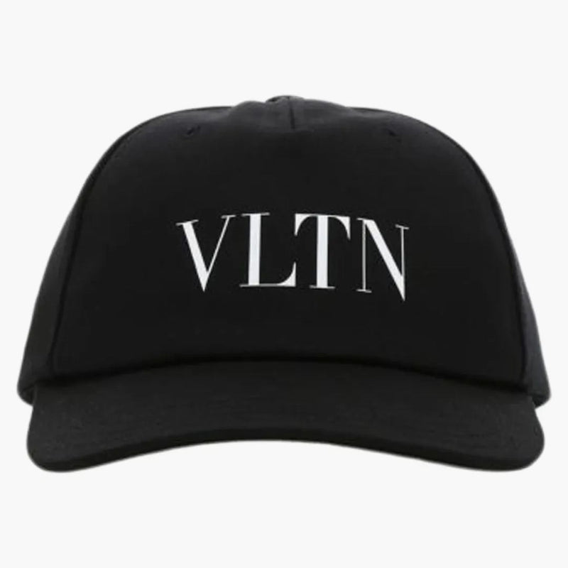 Valentino Vltn Logo Cotton Baseball Cap Black/white