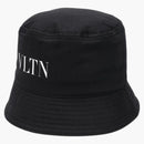 Valentino Vltn Logo Bawełniane wiadro ma czarno -białe