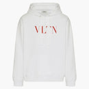 Valentino Vltn Print Hoodie White/red