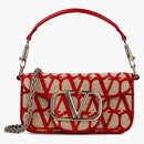 Valentino Valentino Vlogo Plaque Foldover Top Shoulder Shoulder Bag Red
