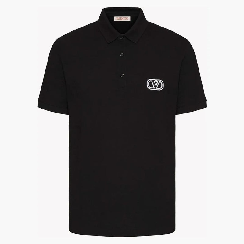 Valentino Vl Logo Poloshirt Black