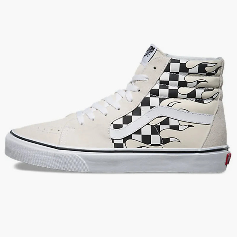 Vans SK8-HI a scacchiera fiamma bianca