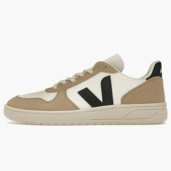Veja V-10 Chromefree Leather White Black Sahara