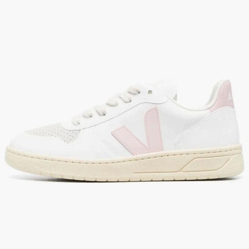 Veja V-12 in pelle rosa bianco (donne)