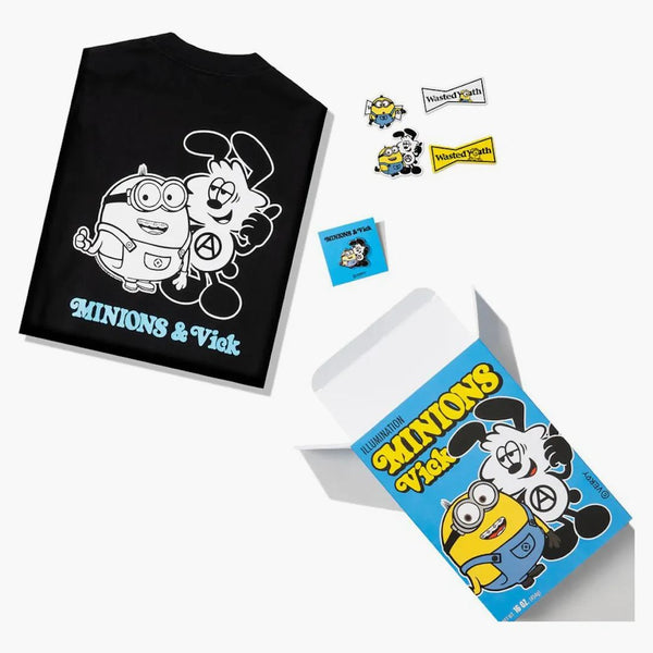 Verdy x Minion Pin Sticker Tričko STAD BLACK