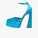 Versace Aevitas 160mm Pointy Platform Pumps Light Blue Satin