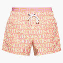 Versace Allover Logo Swim Shorts Pink