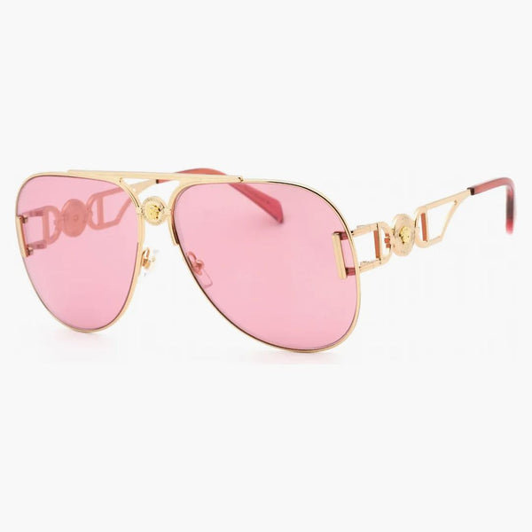 Versace Aviator Okulary przeciwsłoneczne złote/różowe wewnętrzne srebrne lustro (0ve2255-1002a4)