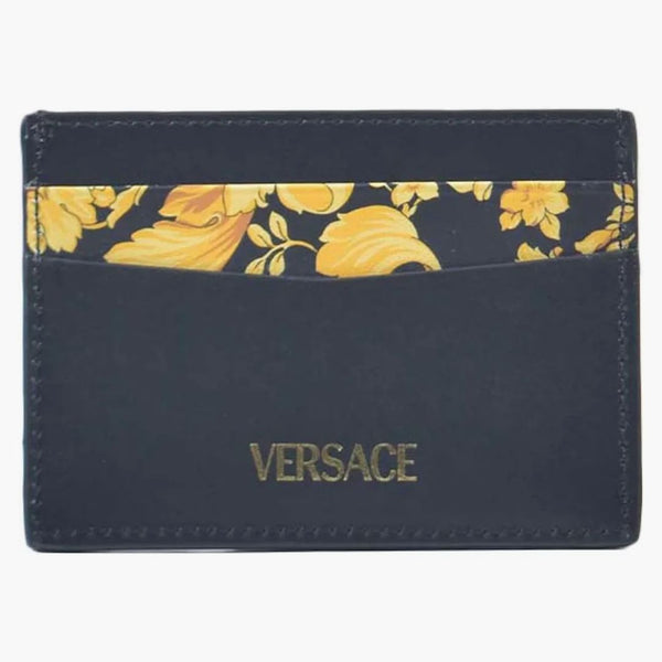 Versace Barocco Print La Medusa Card Holder Black/Gold