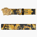 Versace barocco cinghia in pelle rosible cinghia nera/gialla/oro