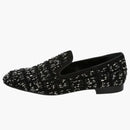 Versace Slipper con brebelado de gamuza negra