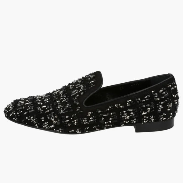 Black Suede, wbudowany przez Versace Bead-Culmer Slipper