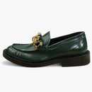 Versace Chain Leather Loafers Green