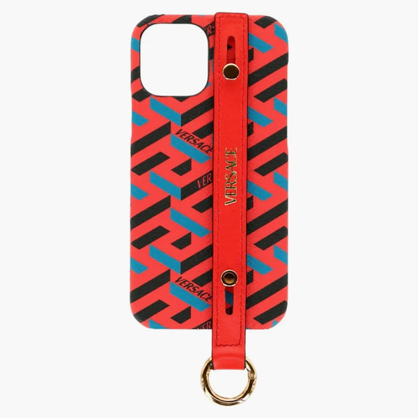 Versace potažené plátno la Greca iPhone 12 Case Orange