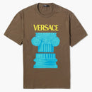 Kolumna Versace Drukuj zimowa koszulka wojskowa Brown/Blue