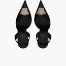 Versace Crystal La Medusa 110mm Slingback Pumps Black Satin