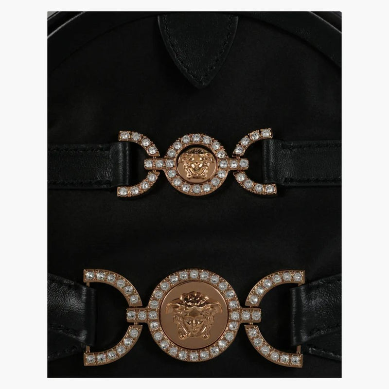 Versace Crystal Medusa '95 Satin Handbag Black