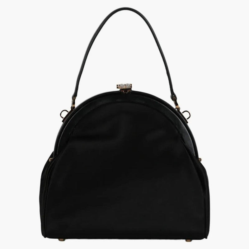 Versace Crystal Medusa '95 Satin Handbag Black