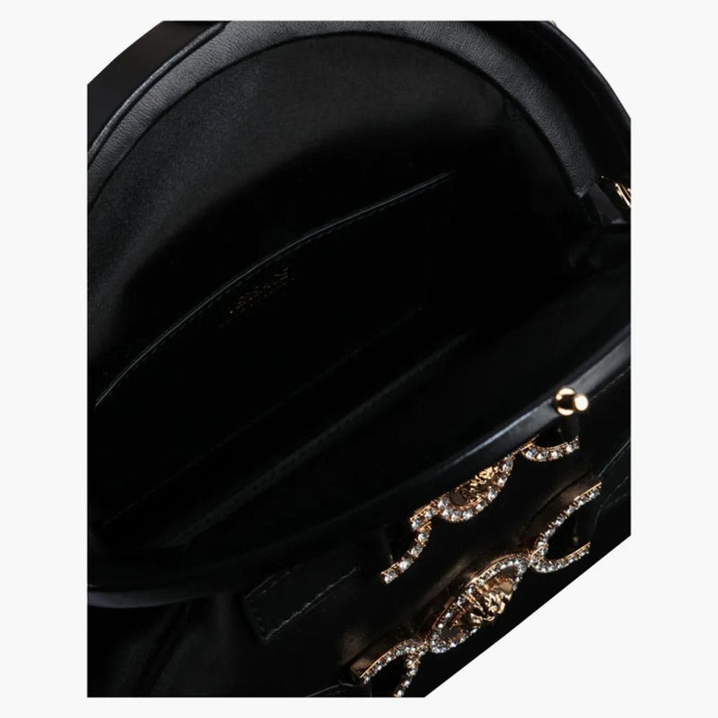 Versace Crystal Medusa '95 Satin Handbag Black