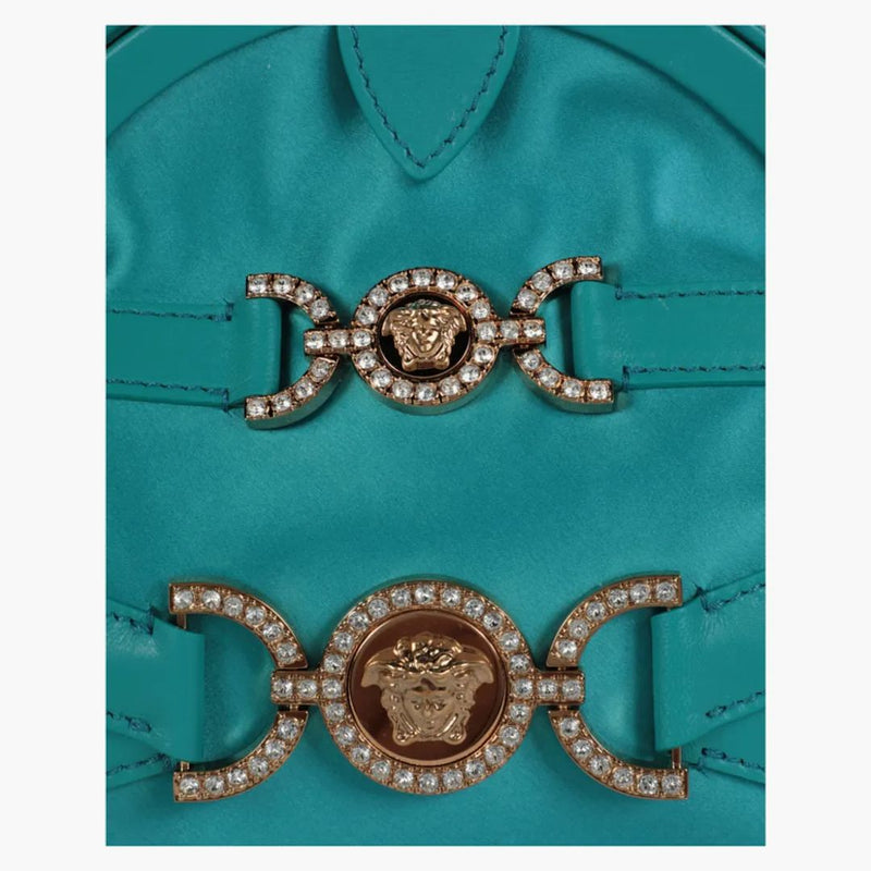 Versace Crystal Medusa '95 Satin Handbag Glacier Green