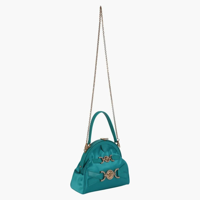 Versace Crystal Medusa '95 Satin Handbag Glacier Green