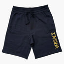 Versace Embroidered Logo Sweatshorts Black