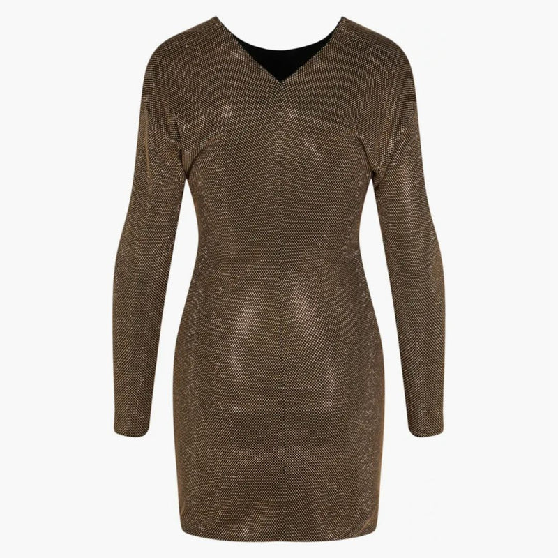 Versace Ecvoided Long Sleeve Mini Dress Black