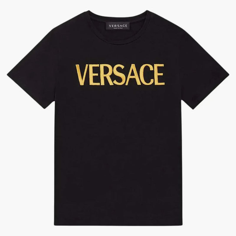 Versace Embroidered Versace T-Shirt Black