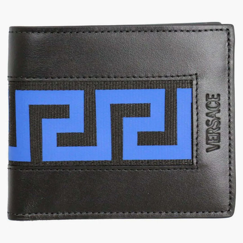 Versace greca dwukrotny portfel czarny/niebieski