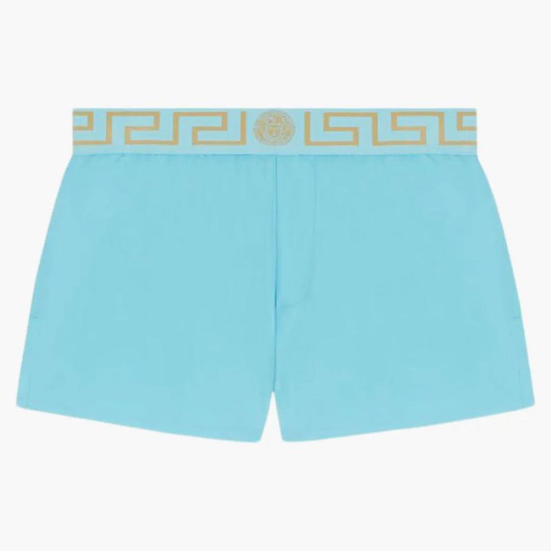 Versace Greca Border Swim Shorts azzurro