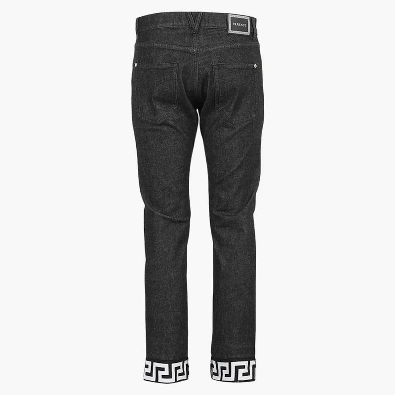 Versace Greca Denim dżinsy czarne/białe