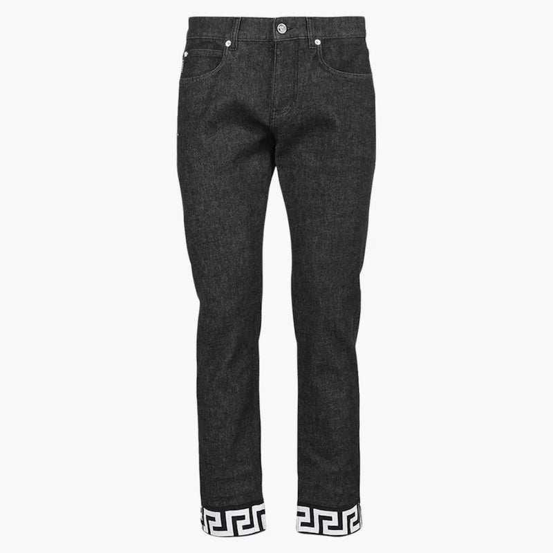 Versace Greca Denim dżinsy czarne/białe