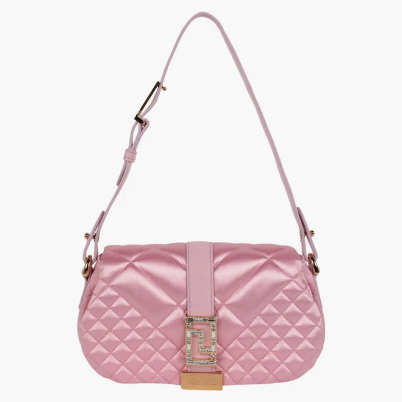 Versace Greca Goddess quiltad satin axelväska blekrosa