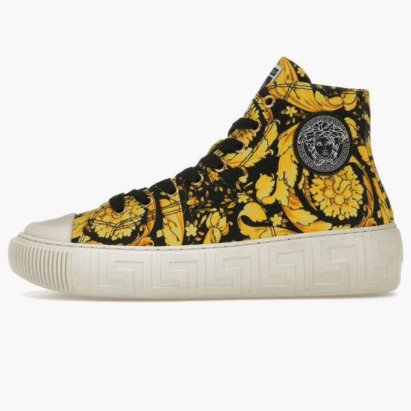 Versace Greca High Top Barocco Drukuj czarne złoto