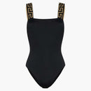 Versace Greca Key jednoczęściowy strój kąpielowy czarny